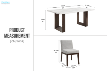 Picture of EDWYN 7PC 173 Marble Top Dining Set