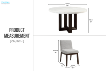 Picture of EDWYN 5PC D137 Marble Top Dining Set