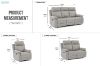 Picture of SORIANO Air Leather Manual Reclining 1 Seater Sofa (Pebble Grey)