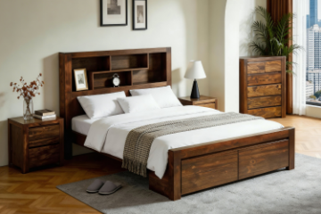 Picture of MALAGA 4PC Storage Bedroom Set in Queen Size (Walnut)