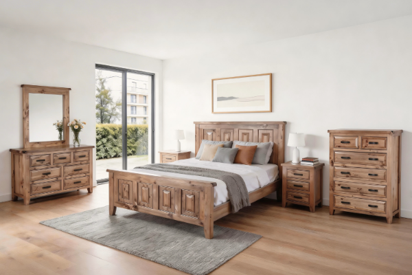 Picture of FRANCO 4PC/5PC/6PC Solid NZ Pine Wood Bedroom Combo in Queen/King/Super King /Eastern King Size