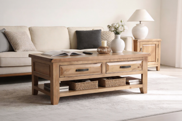 Picture of FRANCO Solid NZ Pine Wood Coffee Table 