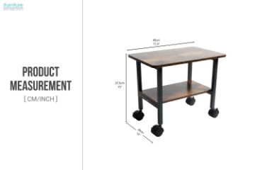 Picture of AIDEN 2-in-1 Printer Stand/Mobile Side Table with Swivel Wheels (Walnut) 