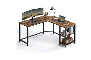 Picture of BUREAU L-Shape Computer Desk with Shelves