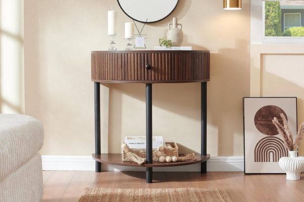 Picture of HOMY Console Table with Drawer & Shelf (Brown)