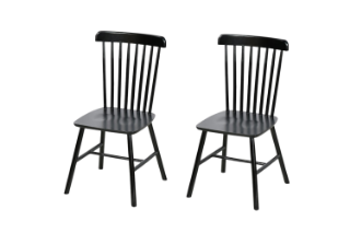 Picture of WINDSOR Rubber Wood Dining Chair (Black) - 2 Chairs in 1 Carton
