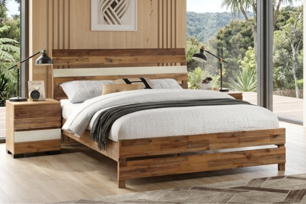 Picture of LEAMAN King Size Bed Frame (Acacia Wood)