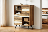 Picture of LEAMAN 125x100cm Solid Acacia Wood Display Cabinet