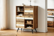 Picture of LEAMAN 125x100cm Solid Acacia Wood Display Cabinet