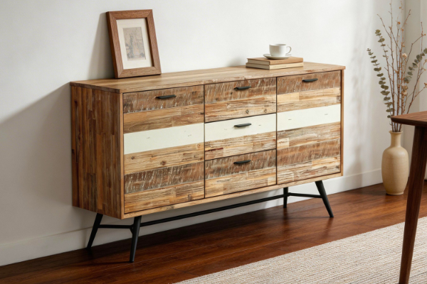 Picture of LEAMAN 1.6M Solid Acacia Wood Sideboard