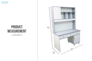 Picture of ZEAL 120 2-Door 3-Drawer Study Desk with shelf