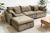 Picture of MORVIA Feather-Filled Modular Sectional Sofa with Removable and Washable Covers (Olive Green)