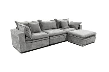 Picture of MORVIA Feather-Filled Modular Sectional Sofa (Light Grey)