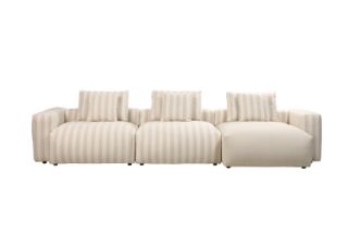 Picture of ROMINA Feather-Filled Modular Sectional Sofa Range - 3PC Combo Set (RAF Armchairx1 + Armlessx1 + Left Facing Chaisex1)