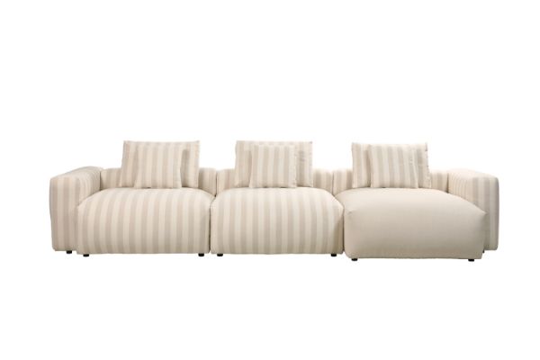 Picture of ROMINA Feather-Filled Modular Sectional Sofa Range - 3PC Combo Set (RAF Armchairx1 + Armlessx1 + Left Facing Chaisex1)