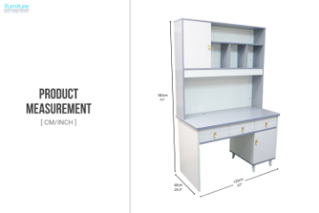 Picture of ZEAL 120 2-Door 3-Drawer Study Desk with shelf