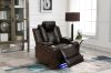 Picture of FAIRWAY Air Leather Dual Motor Reclining Sofa Range (Brown) -  1 Seat with Cup Holders & Storage (1R)