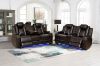 Picture of FAIRWAY Air Leather Dual Motor Reclining Sofa Range (Brown) - 3RRC+2RRC Sofa Set