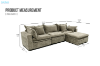 Picture of MORVIA Feather-Filled Modular Sectional Sofa with Storage Ottoman (Olive Green)