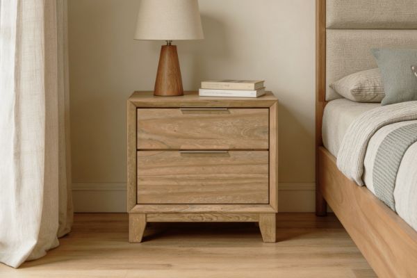 Picture of BRYDEN 2-Drawer Solid Wood Bedside Table