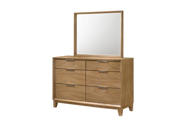 Picture of BRYDEN 6-Drawer Solid Wood Dresser with Mirror
