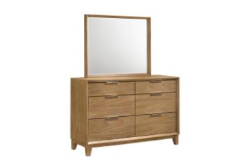 Picture of BRYDEN 6-Drawer Solid Wood Dresser with Mirror