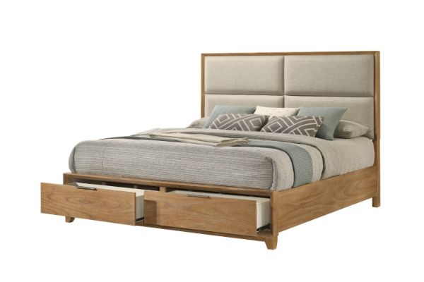 Picture of BRYDEN  Solid Wood Bed Frame with Storage Drawers  - King Size