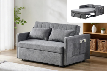 Picture of JOSSILYNN Chenille Fabric Sofa Bed with Side Pocket