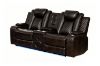 Picture of FAIRWAY Air Leather Dual Motor Reclining Sofa Range (Brown) - 2 Seat with Console & Bluetooth Speaker & Wireless Charging (2RRC)
