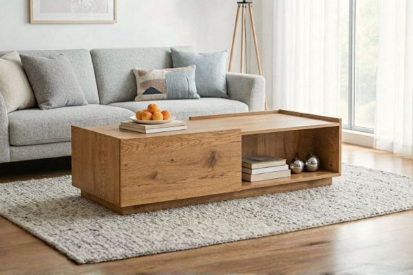 Picture of SACHA 110 2-Drawer Rectangle Coffee Table (Oak Colour)
