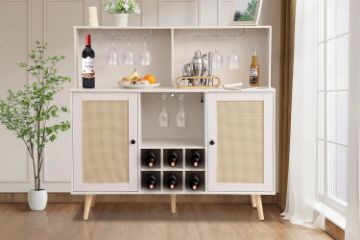 Picture of NORLEN 2-Door Bar Cabinet/Buffet with LED Lighting