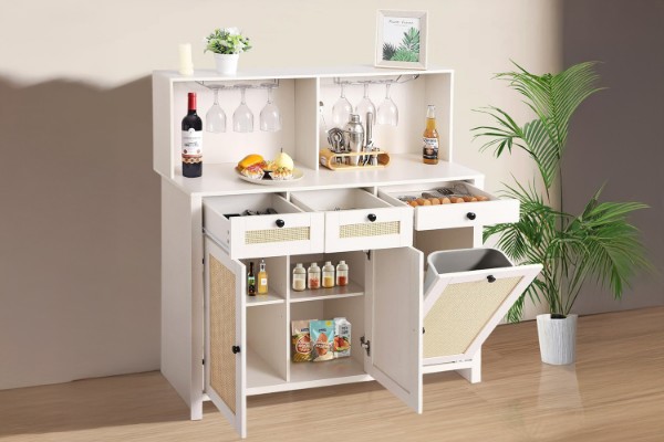 Picture of  [FLOOR MODEL CLEARANCE] NORLEN 3-Door Storage Cabinet/Buffet with LED Lighting