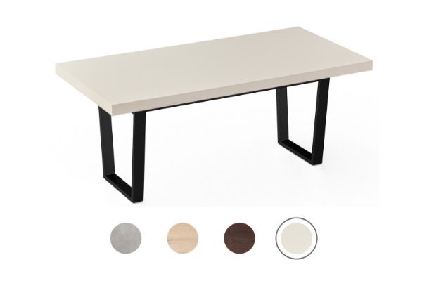 Picture of SYNERGYPLUS Dining Table with Trapezoid Metal Legs (New Champagne) - 200x100