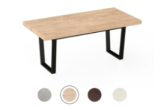 Picture of SYNERGYPLUS Dining Table with Trapezoid Metal Legs (Natural Oak) - 200x100