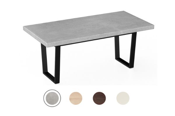 Picture of SYNERGYPLUS Dining Table with Trapezoid Metal Legs (Cement Grey) - 200x100
