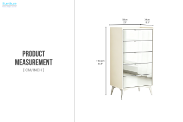 Picture of MIRORA 5-Drawer Mirrored Chest