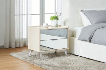Picture of MIRORA 2-Drawer Mirrored Bedside Table