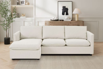 Picture of  [FLOOR MODEL CLEARANCE] BENDON Fabric Sectional Sofa (Off White) - Chaise Facing Right
