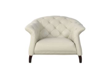 Picture of  [FLOOR MODEL CLEARANCE]  TORONTO 100% Genuine Leather Button Tufted Armchair