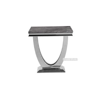 Picture of  [FLOOR MODEL CLEARANCE] NUCCIO Marble Top Stainless Steel Side Table (Dark Grey)