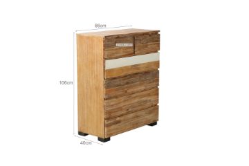 Picture of  [FLOOR MODEL CLEARANCE]  LEAMAN 6-Drawer Solid Acacia Wood Tallboy