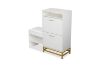 Picture of  [FLOOR MODEL CLEARANCE] ZAKI 2-Drawer Shoe Storage Cabinet with Cushioned Seat & LED Lighting