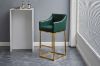 Picture of [FLOOR MODEL CLEARANCE]  HESPER 74 Bar Height Bar Stool  with Arms & Golden Finish Base (Green)