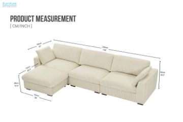 Picture of [FLOOR MODEL CLEARANCE] KENLIS Corduroy Modular Sectional Sofa
