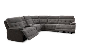 Picture of SOMNIX Manual Reclining Sectional Sofa with Storage Console & Cup Holders 