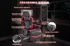 Picture of [FLOOR MODEL CLEARANCE] ZESTIE 360° Swivel Adjustable Height Massage Gaming Recliner Chair with Cupholder and Side Pocket (Red & Black)