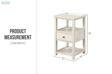 Picture of  [FLOOR MODEL CLEARANCE] ELIAN 1-Drawer Side Table (Cream)