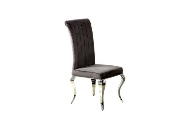 Picture of [FLOOR MODEL CLEARANCE] AITKEN Stainless Frame Velvet Dining Chair (Dark Grey)