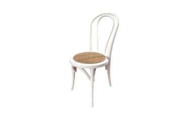 Picture of [FLOOR MODEL CLEARANCE] RAYMON Solid Beech Wood Dining Chair with Rattan Seat (White)