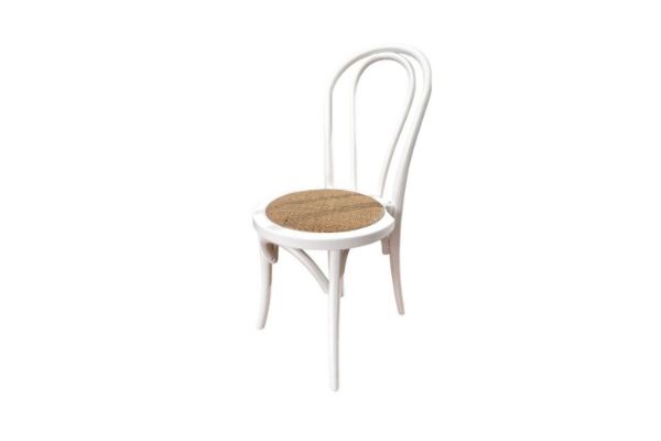 Picture of [FLOOR MODEL CLEARANCE] RAYMON Solid Beech Wood Dining Chair with Rattan Seat (White)